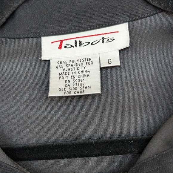 Vintage Talbots Structured Button Front Maxi Dress Sz 6 in Black Goth Modest - Picture 3 of 16